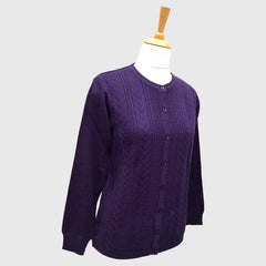 WOMEN'S R NECK CARDIGAN