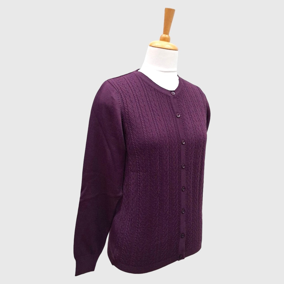 WOMEN'S R NECK CARDIGAN