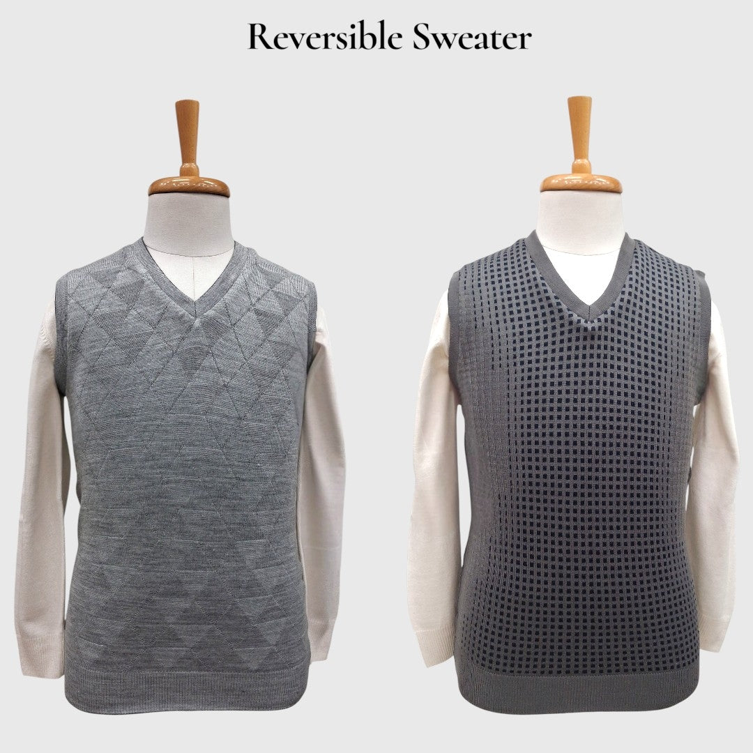 MEN'S SLEEVELESS REVERSIBLE SWEATER