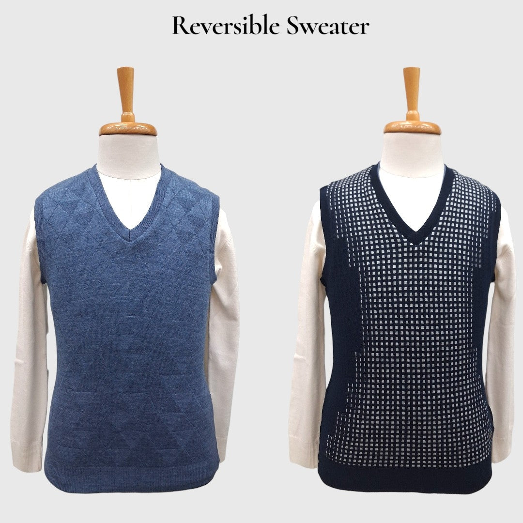 MEN'S SLEEVELESS REVERSIBLE SWEATER