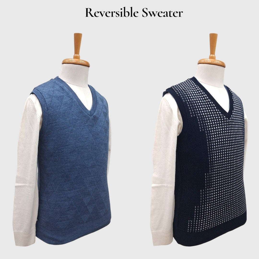 MEN'S SLEEVELESS REVERSIBLE SWEATER