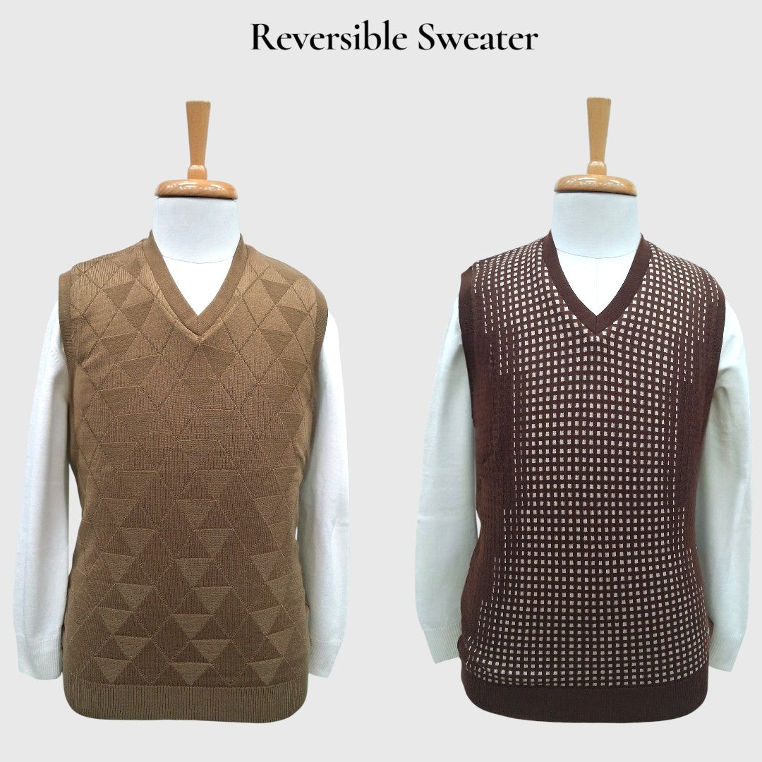 MEN'S SLEEVELESS REVERSIBLE SWEATER