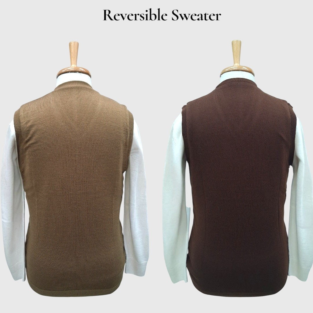 MEN'S SLEEVELESS REVERSIBLE SWEATER