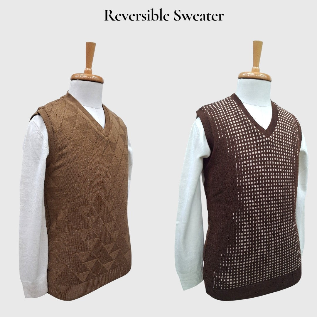MEN'S SLEEVELESS REVERSIBLE SWEATER