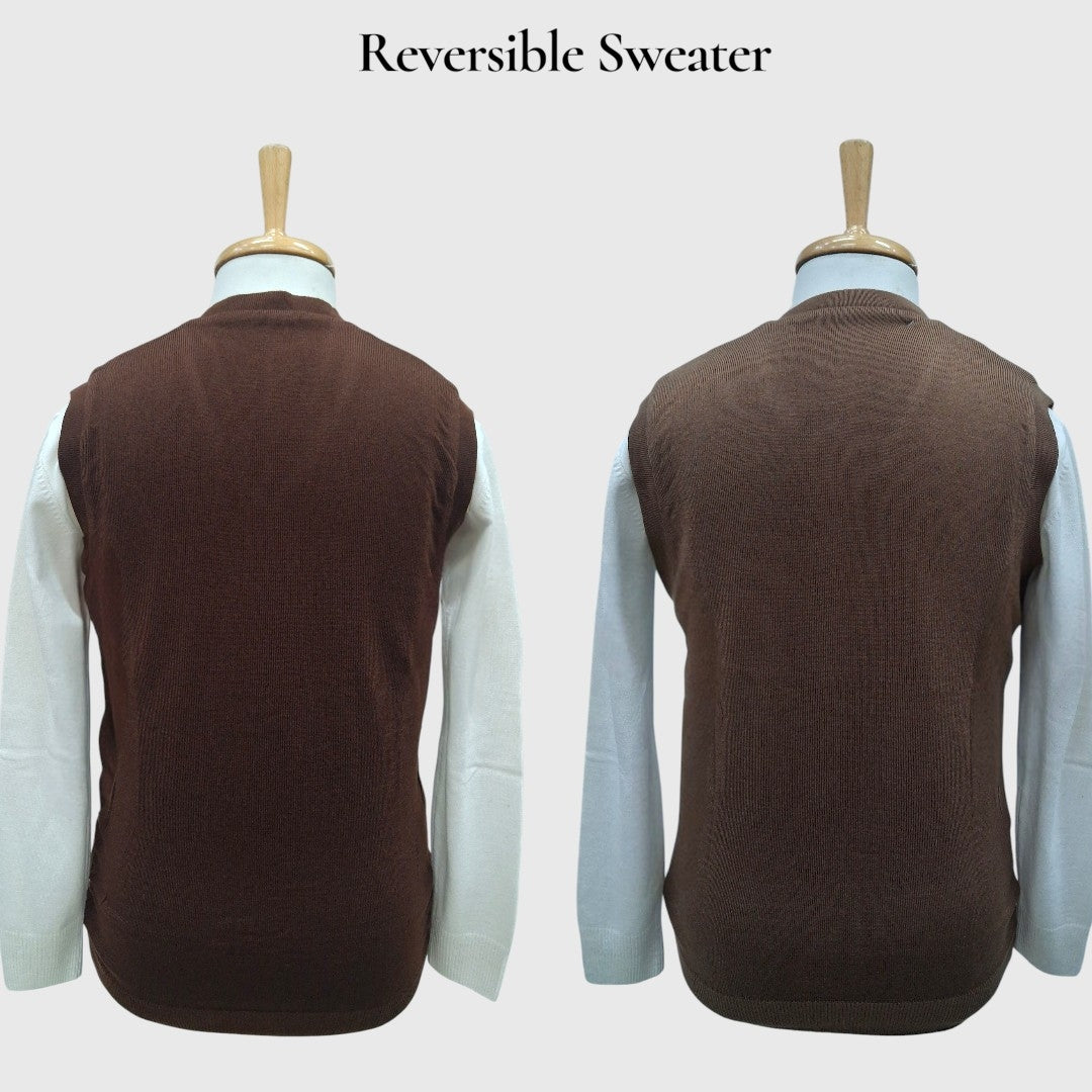 MEN'S SLEEVELESS REVERSIBLE SWEATER