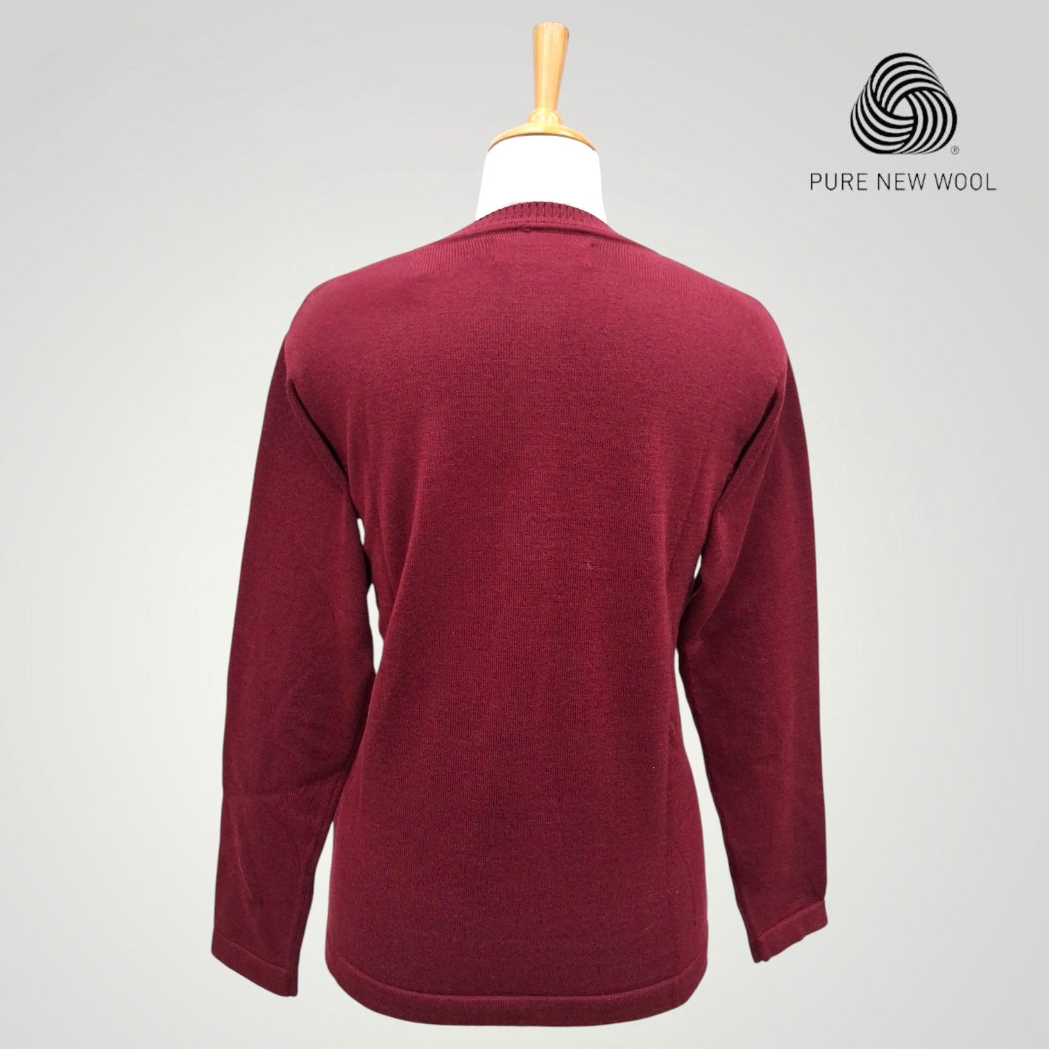 WOMEN'S R NECK CARDIGAN PURE WOOL