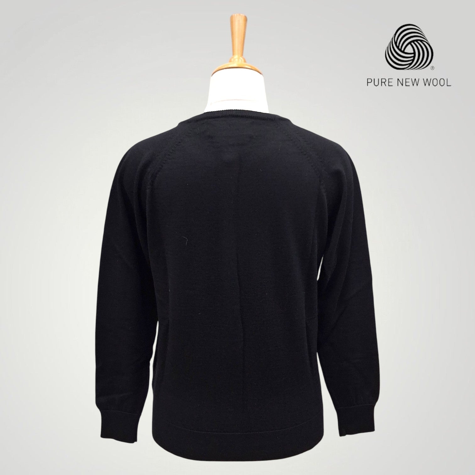 WOMEN'S R NECK CARDIGAN PURE WOOL
