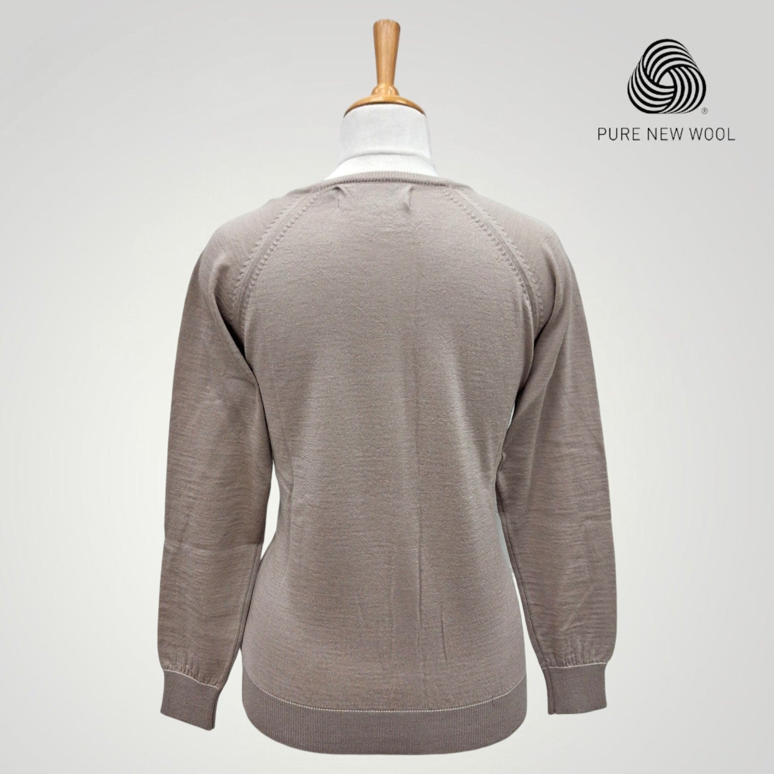 WOMEN'S R NECK CARDIGAN PURE WOOL