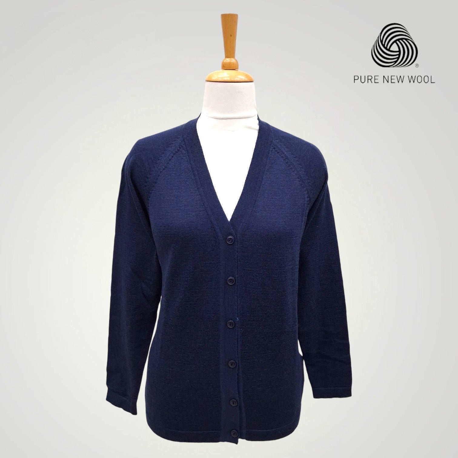 WOMEN'S V NECK CARDIGAN PURE WOOL