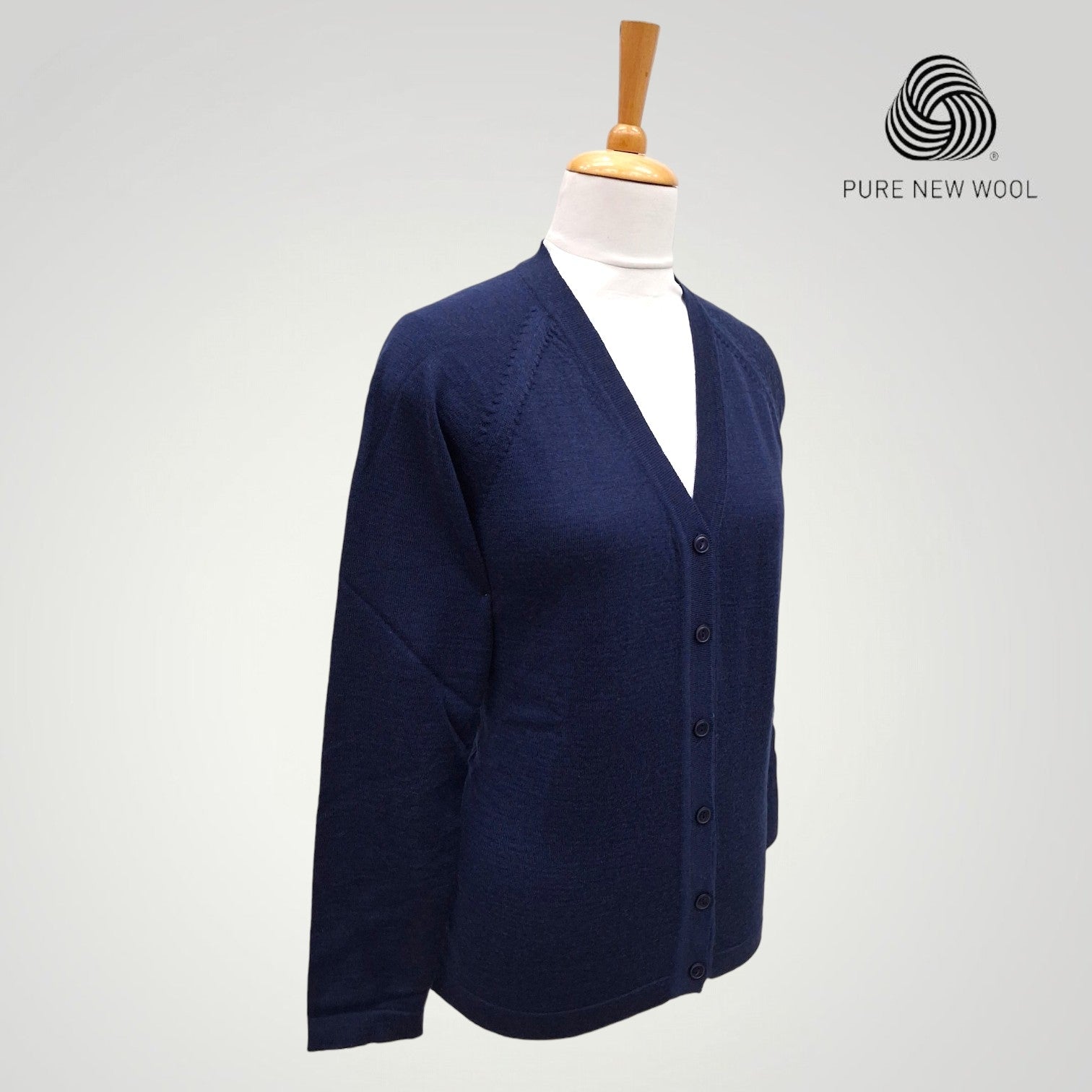 WOMEN'S V NECK CARDIGAN PURE WOOL