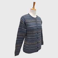 WOMEN'S R NECK  LAMB'S WOOL CARDIGAN