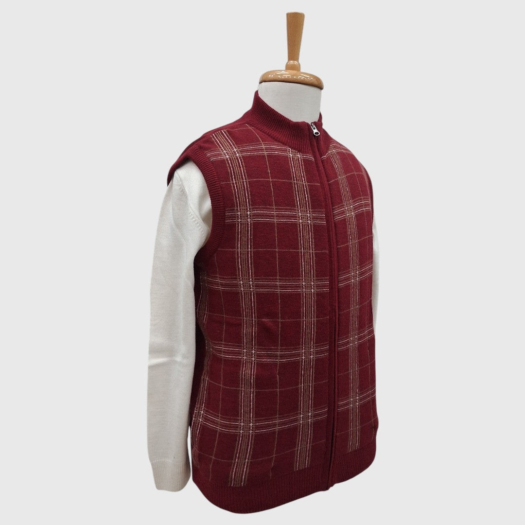 MEN'S SLEEVELESS FULL ZIP SWEATER