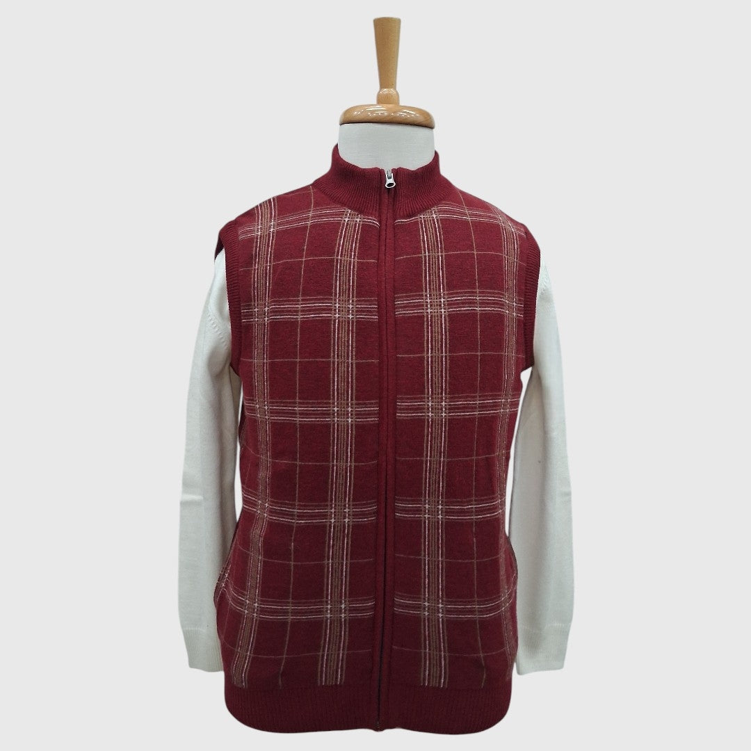 MEN'S SLEEVELESS FULL ZIP SWEATER