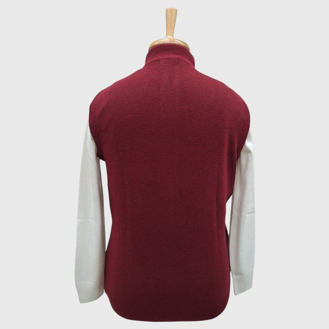 MEN'S SLEEVELESS FULL ZIP SWEATER