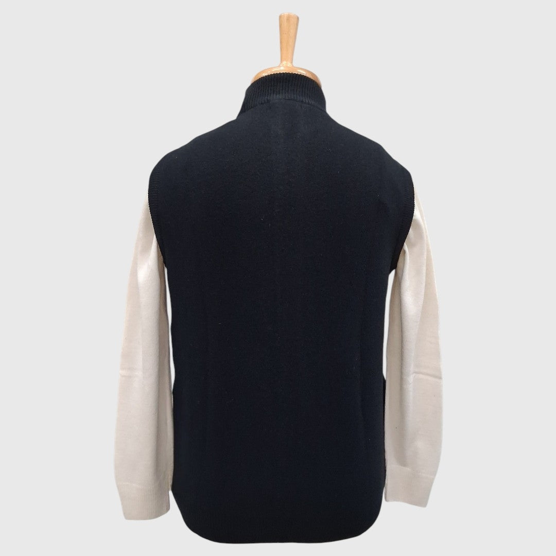 MEN'S SLEEVELESS FULL ZIP SWEATER