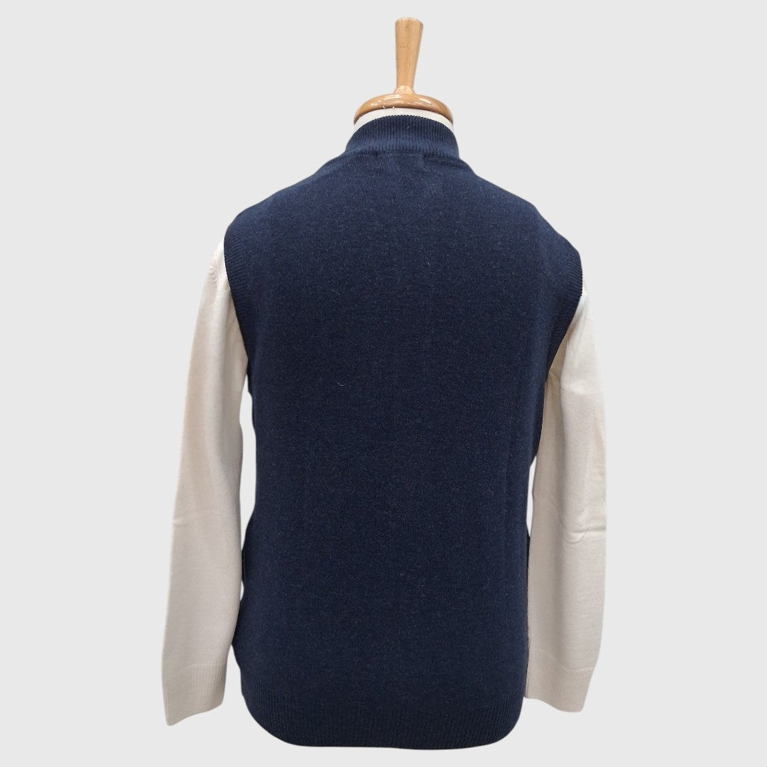MEN'S SLEEVELESS FULL ZIP SWEATER