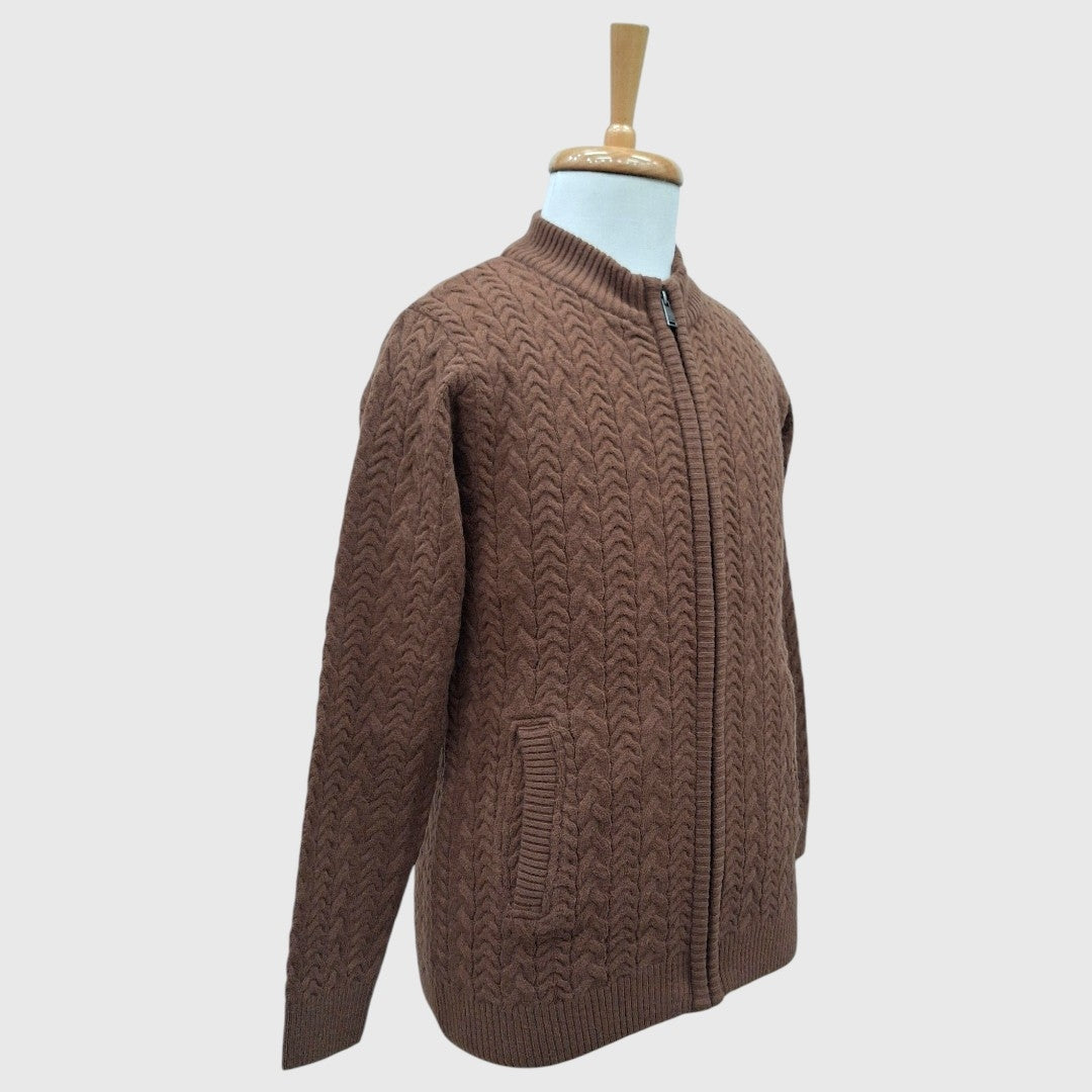 MEN'S FULL ZIP ACRO WOOL SWEATER