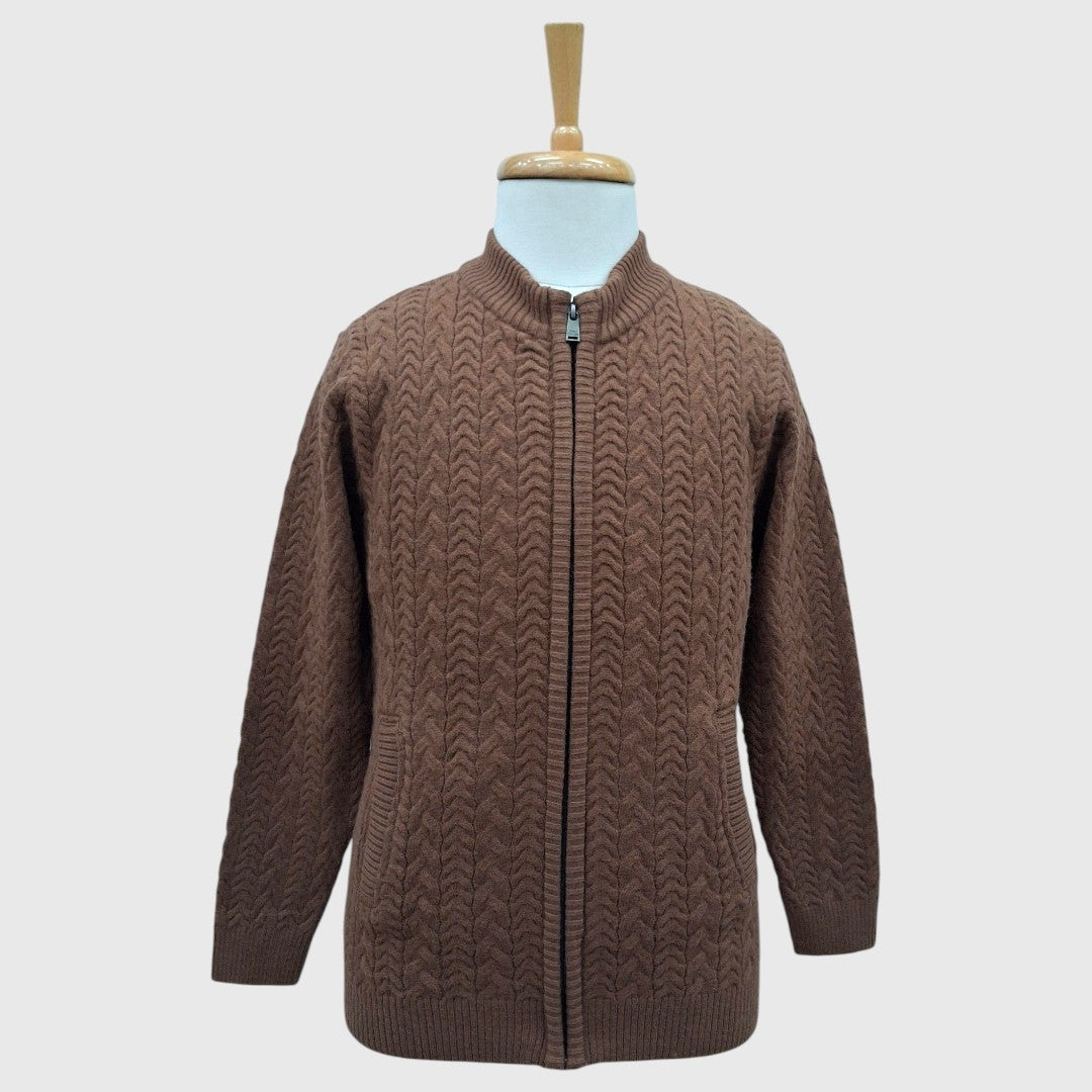 MEN'S FULL ZIP ACRO WOOL SWEATER