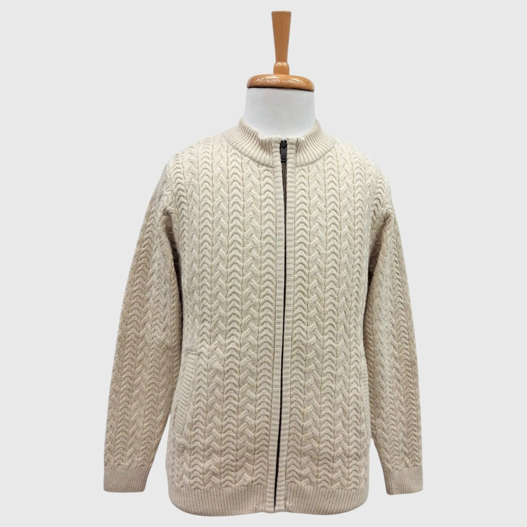 MEN'S FULL ZIP ACRO WOOL SWEATER