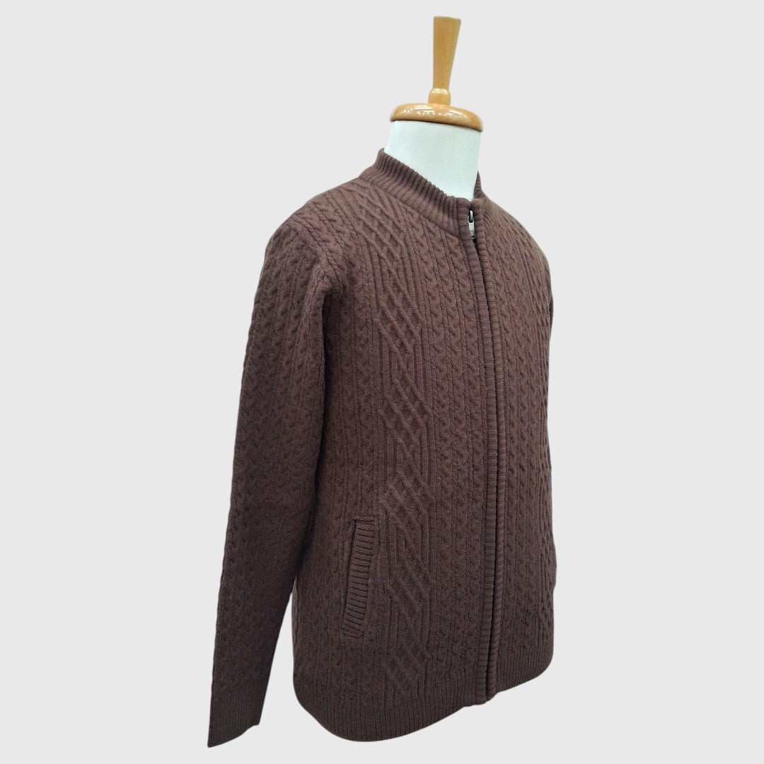 MEN'S FULL ZIP ACRO WOOL SWEATER