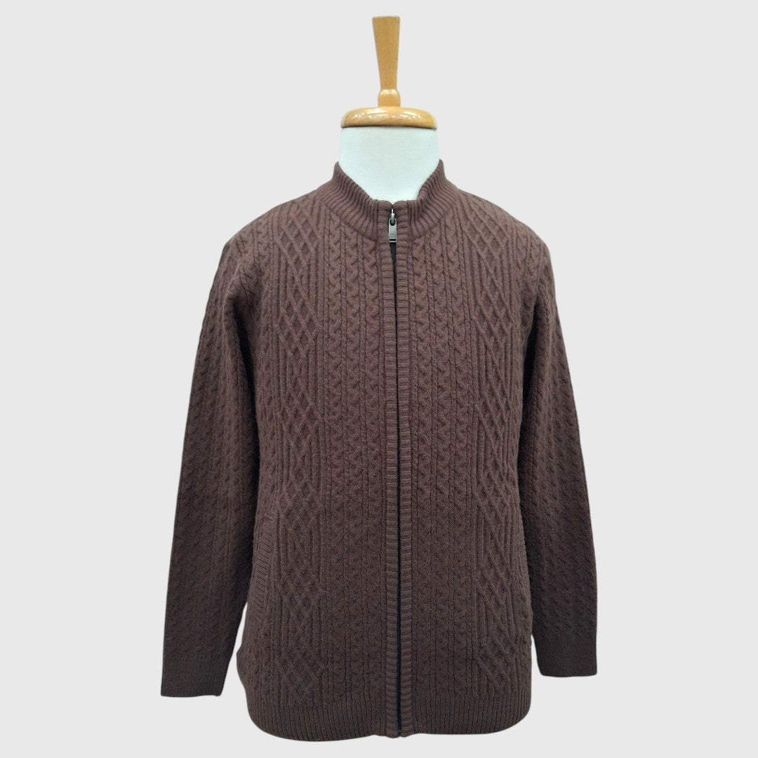 MEN'S FULL ZIP ACRO WOOL SWEATER