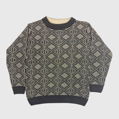 BOY'S R NECK ACRO WOOL SWEATER