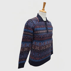 WOMEN PULLOVER COLLAR WITH BUTTON