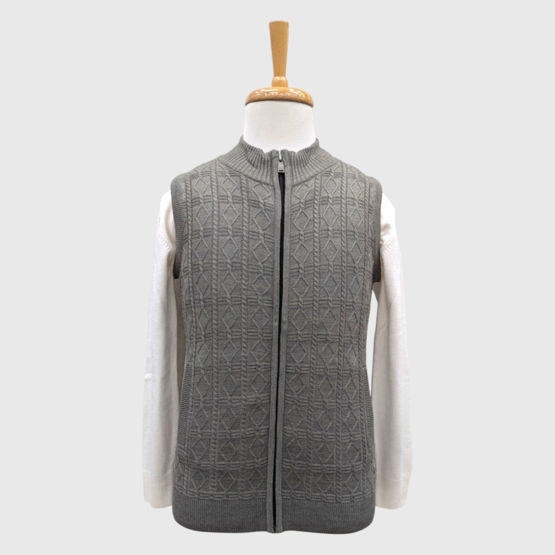 MEN'S SLEEVELESS FULL ZIP REVERSIBLE SWEATER