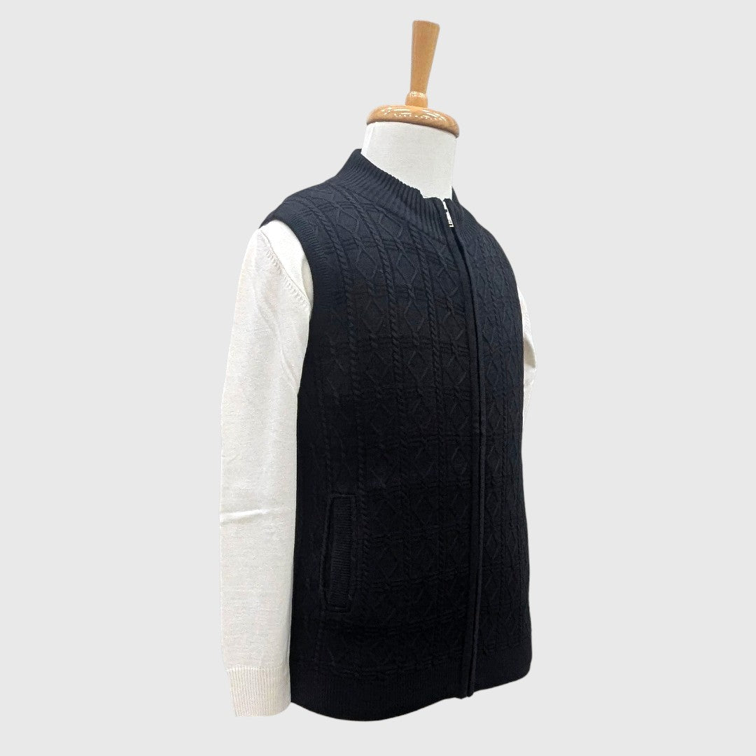 MEN'S SLEEVELESS FULL ZIP REVERSIBLE SWEATER