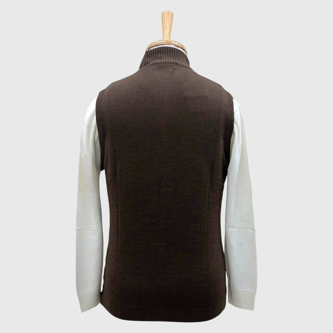 MEN'S SLEEVELESS FULL ZIP REVERSIBLE SWEATER