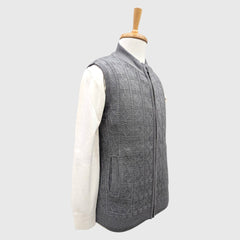 MEN'S SLEEVELESS FULL ZIP REVERSIBLE SWEATER