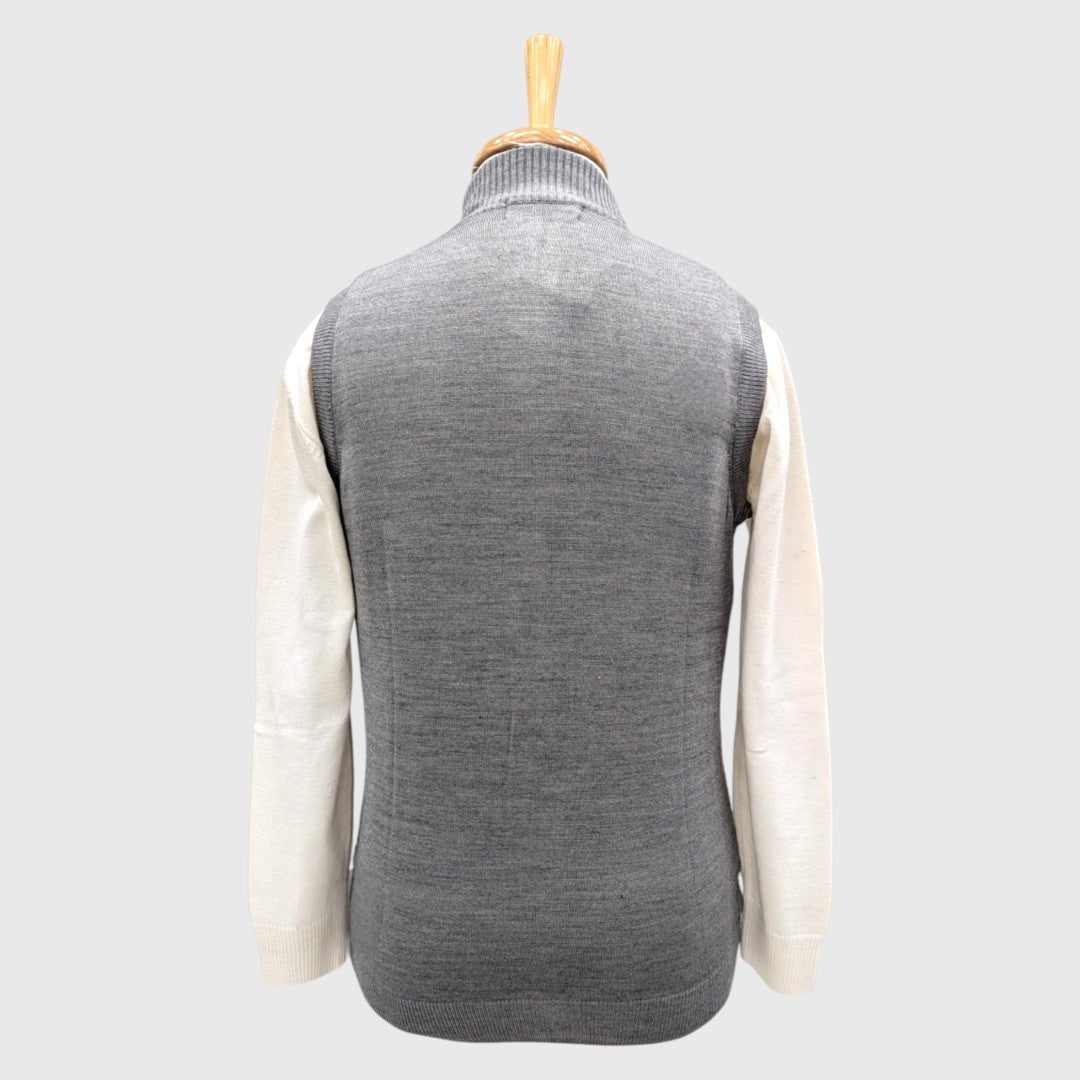 MEN'S SLEEVELESS FULL ZIP REVERSIBLE SWEATER