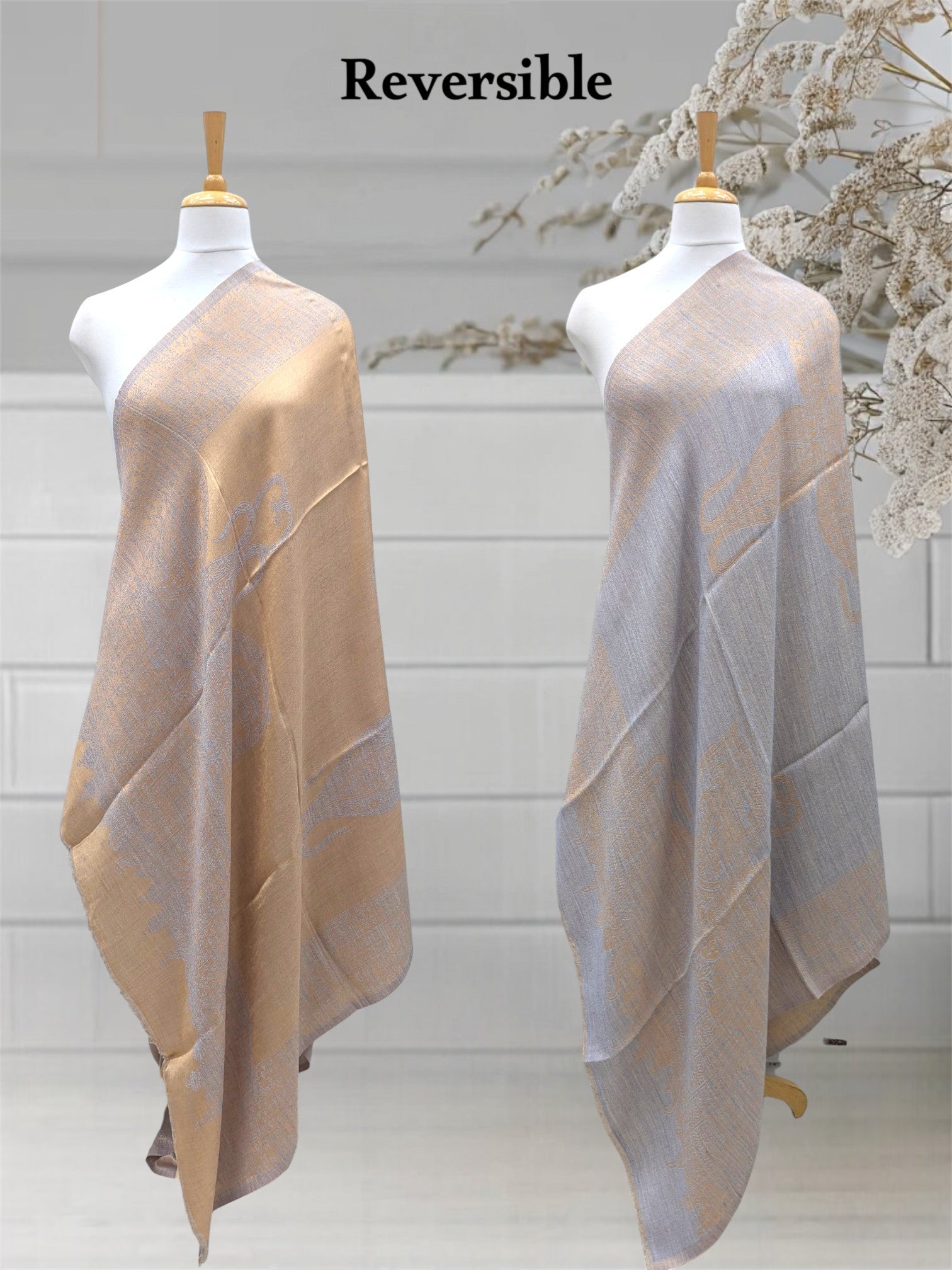WOMEN'S SHAWL ACRO WOOL REVERSIBLE