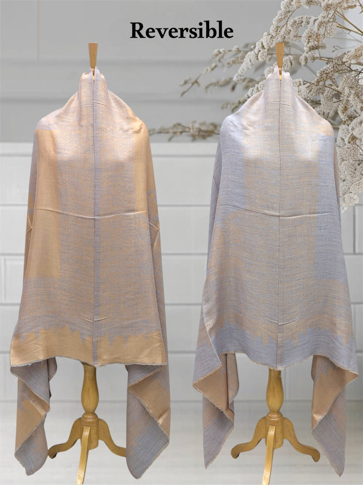 WOMEN'S SHAWL ACRO WOOL REVERSIBLE
