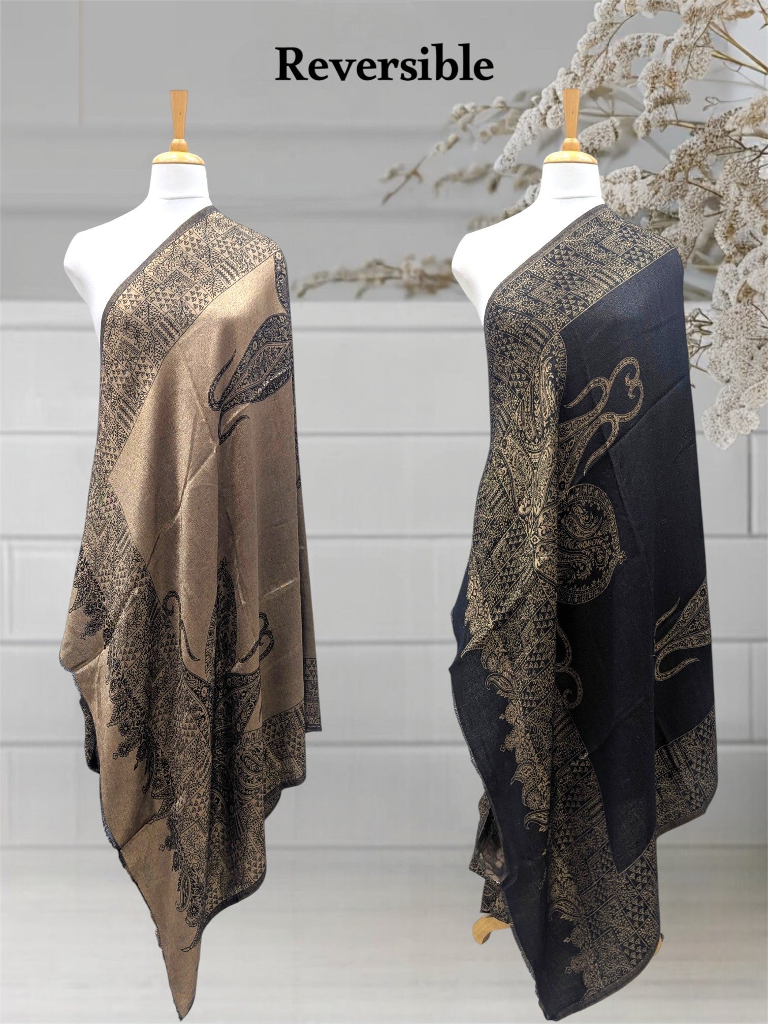 WOMEN'S SHAWL ACRO WOOL REVERSIBLE