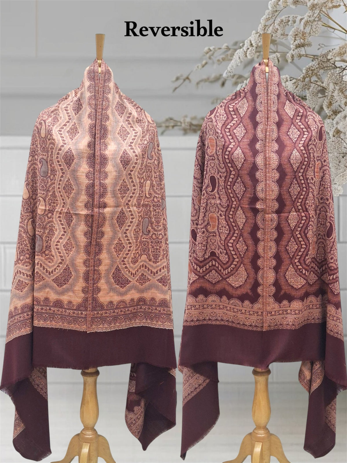 WOMEN'S SHAWL ACRO WOOL REVERSIBLE