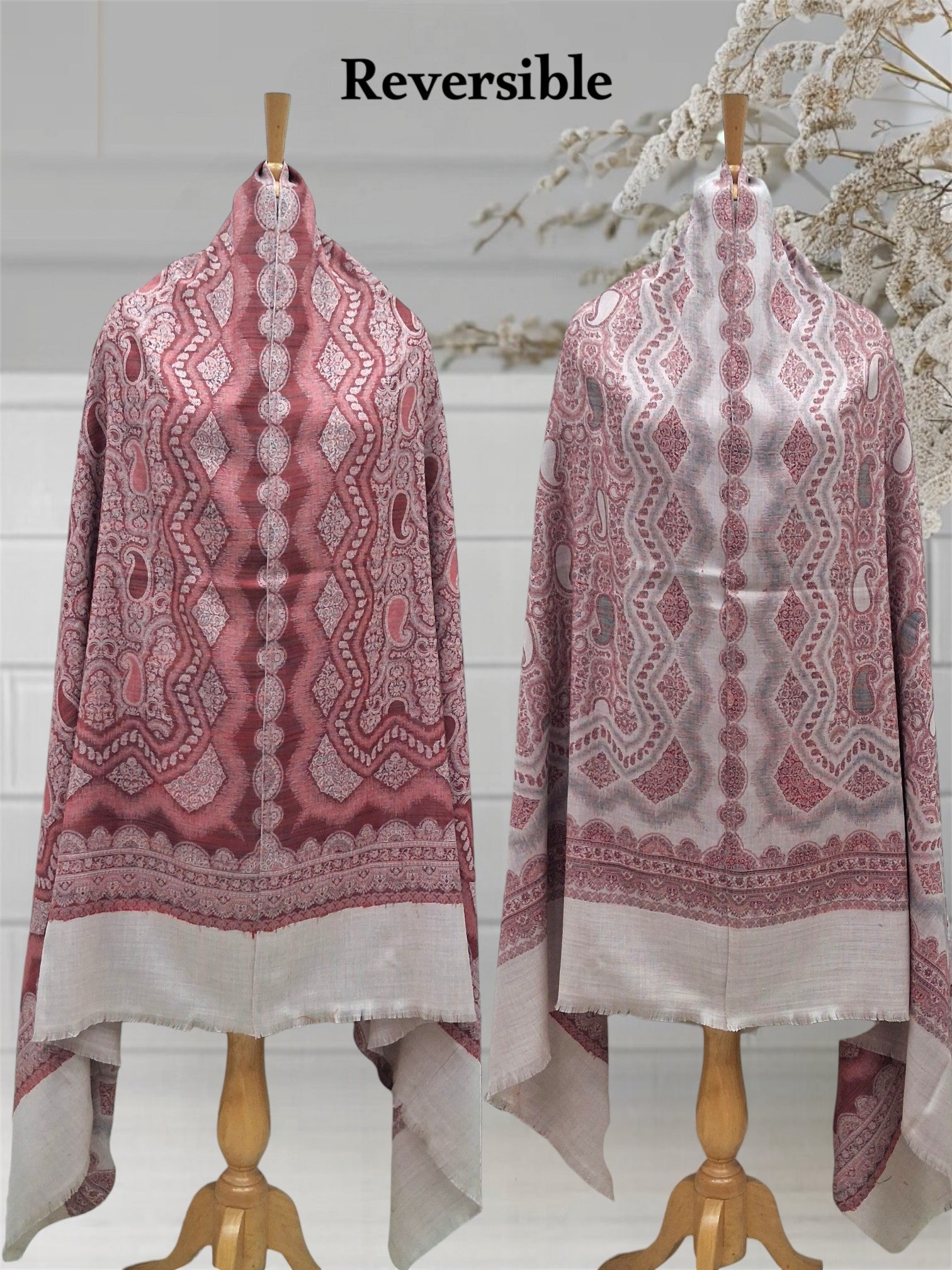 WOMEN'S SHAWL ACRO WOOL REVERSIBLE