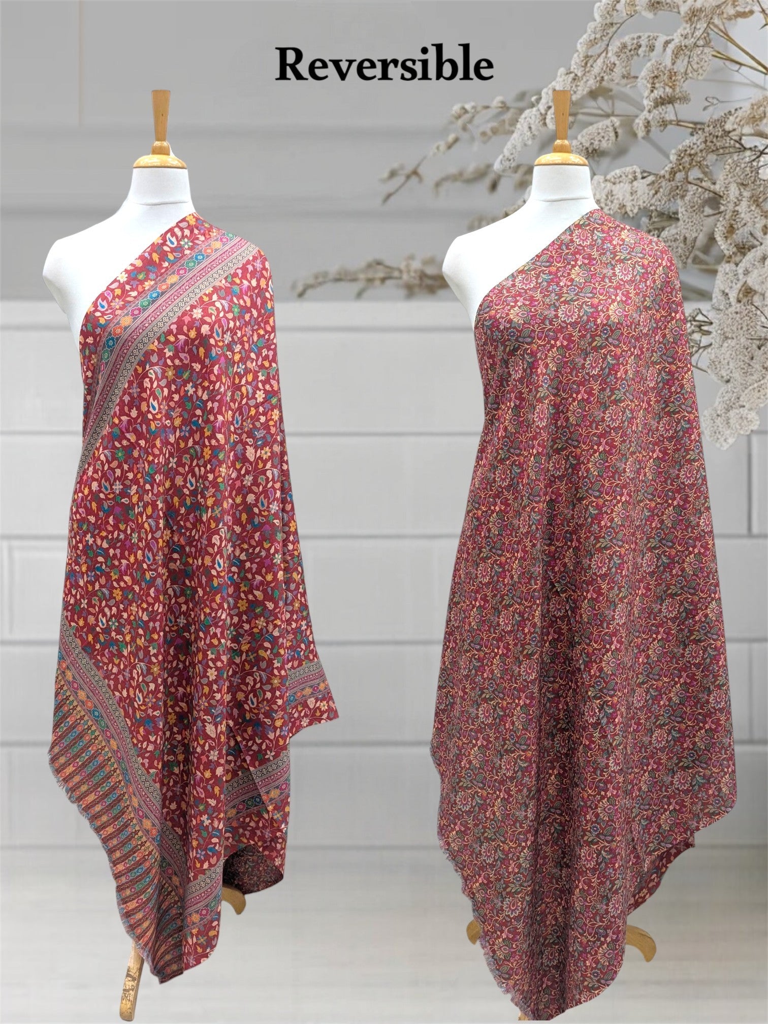 WOMEN'S SHAWL ACRO WOOL REVERSIBLE
