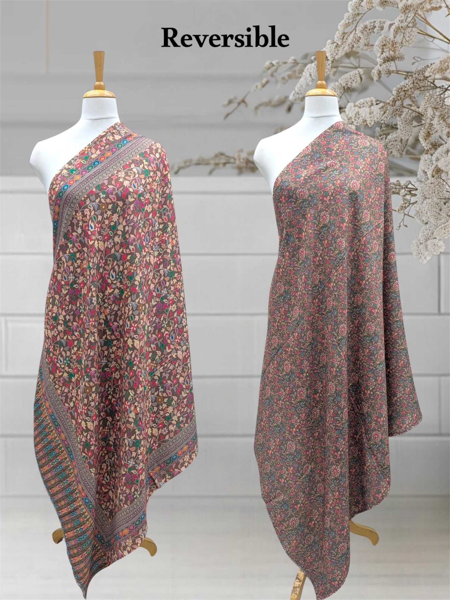 WOMEN'S SHAWL ACRO WOOL REVERSIBLE