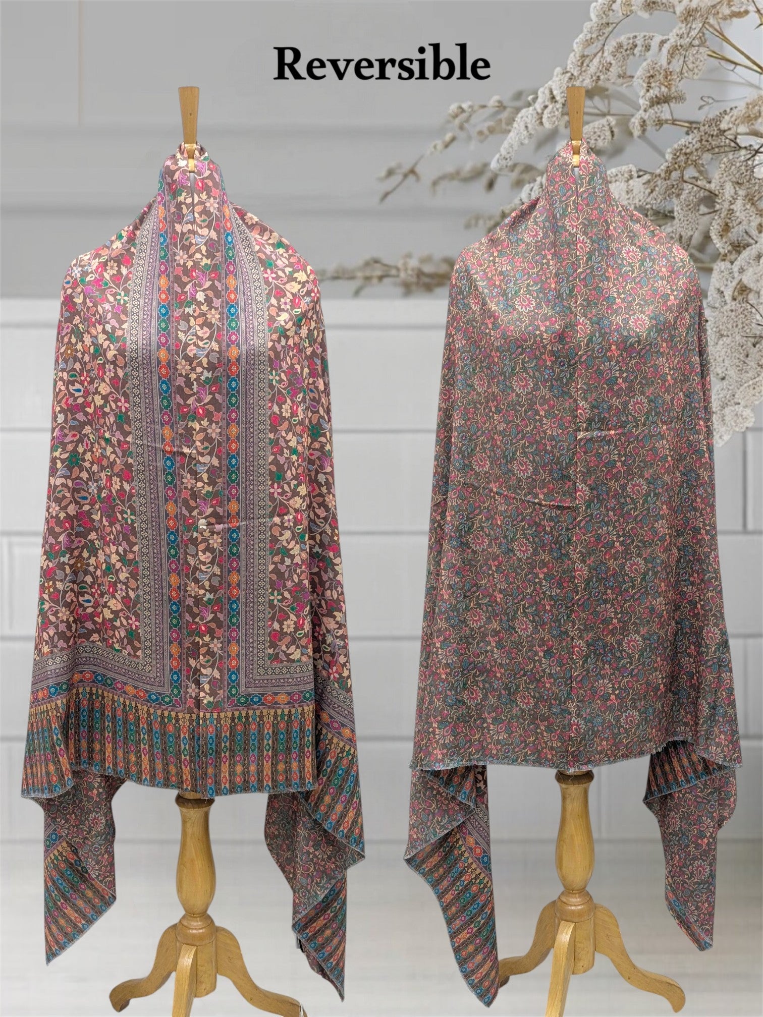 WOMEN'S SHAWL ACRO WOOL REVERSIBLE