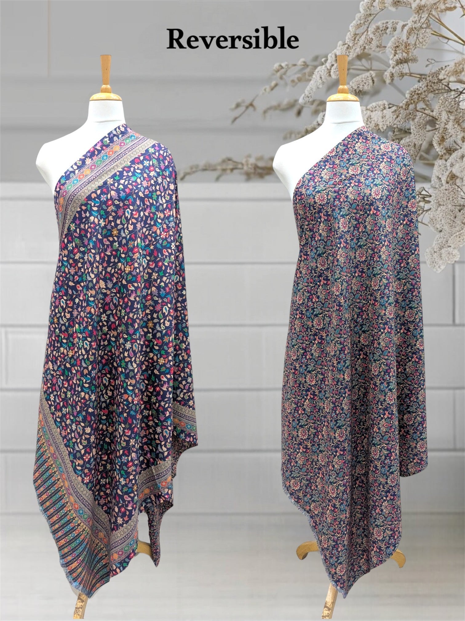 WOMEN'S SHAWL ACRO WOOL REVERSIBLE