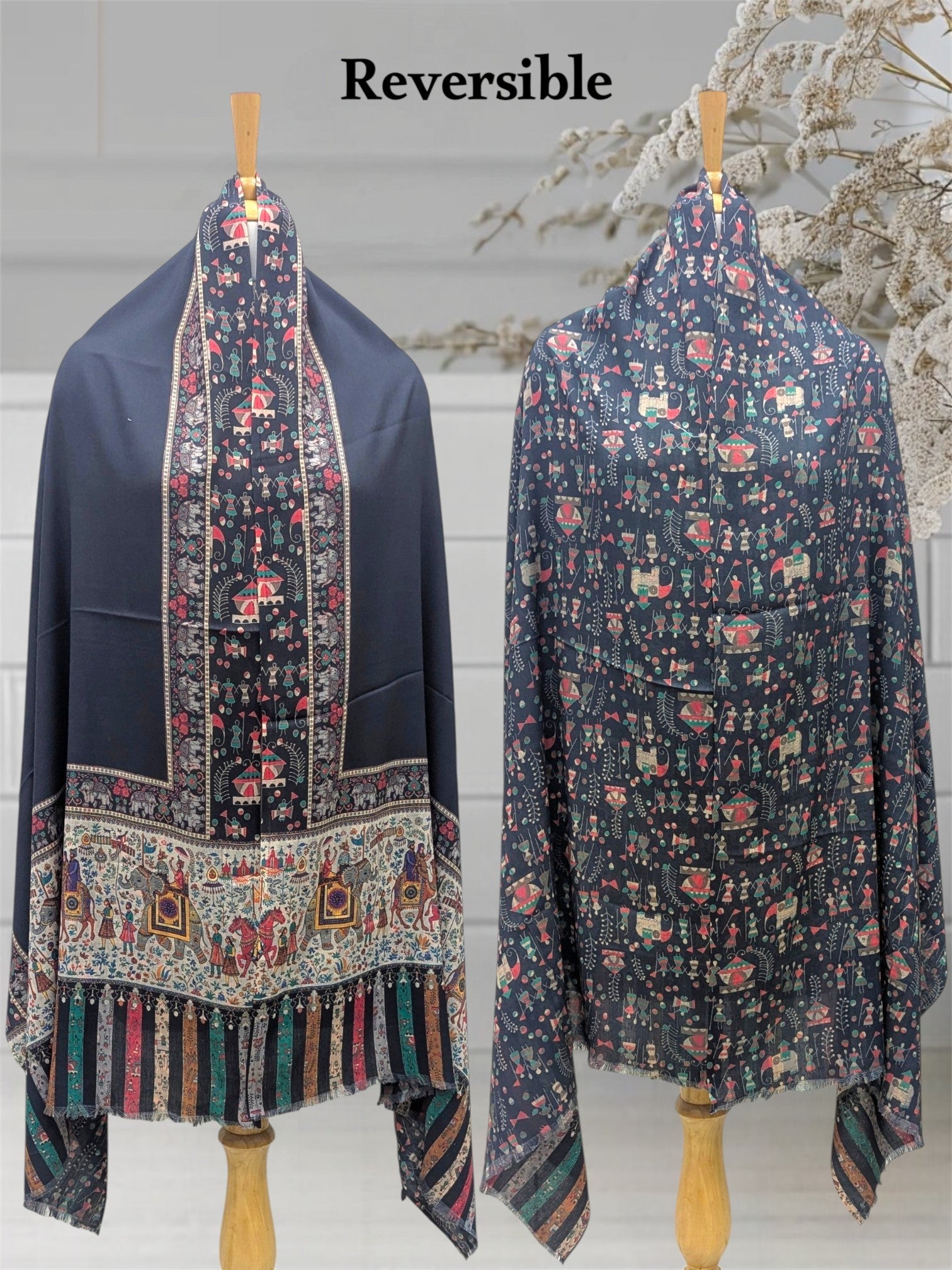 WOMEN'S WOOLEN STOLE REVERSIBLE