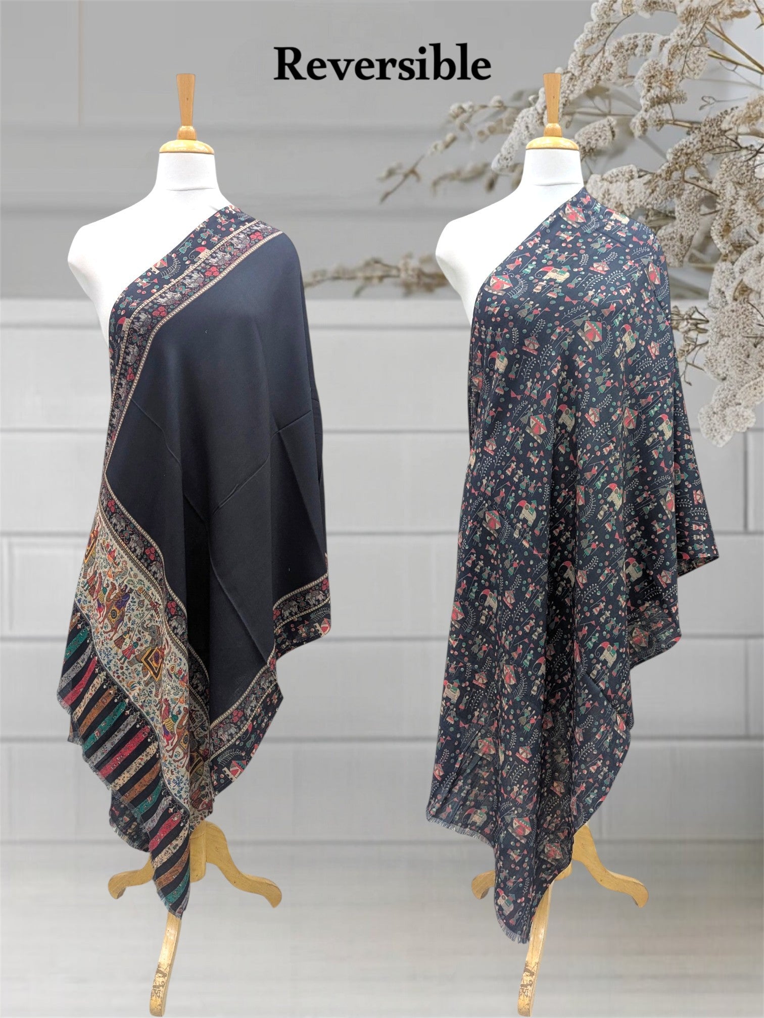 WOMEN'S WOOLEN STOLE REVERSIBLE