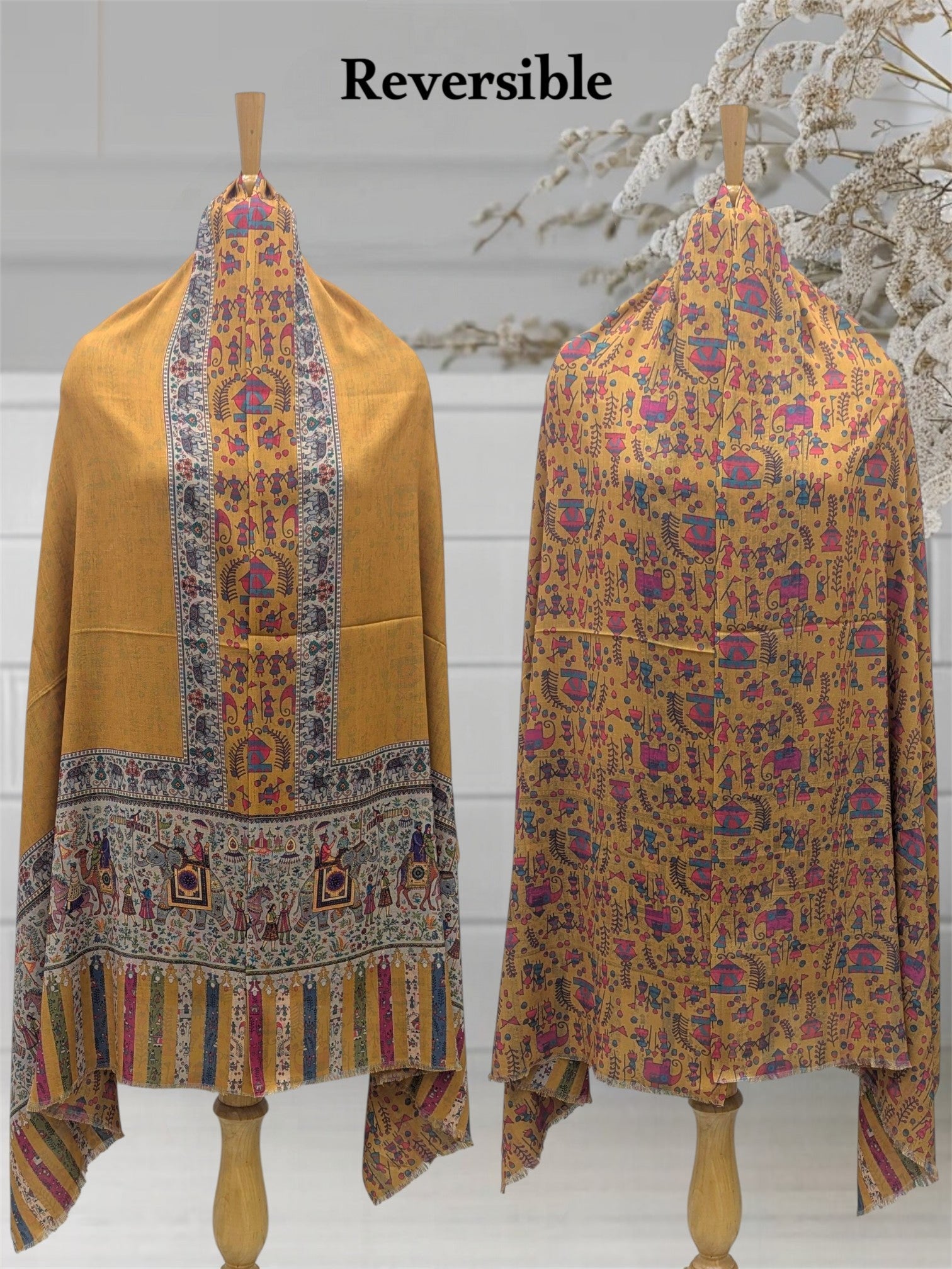 WOMEN'S WOOLEN STOLE REVERSIBLE