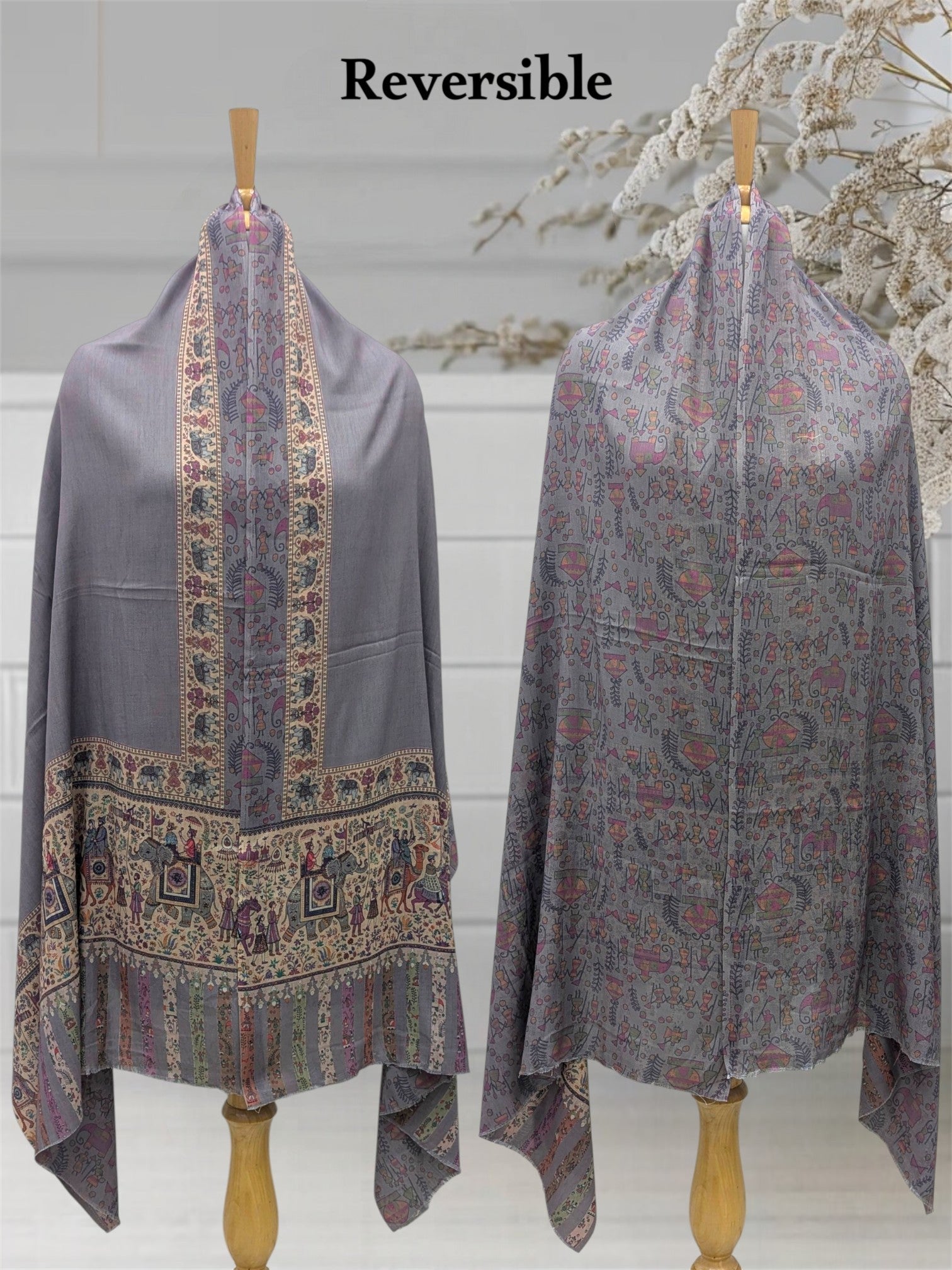 WOMEN'S WOOLEN STOLE REVERSIBLE