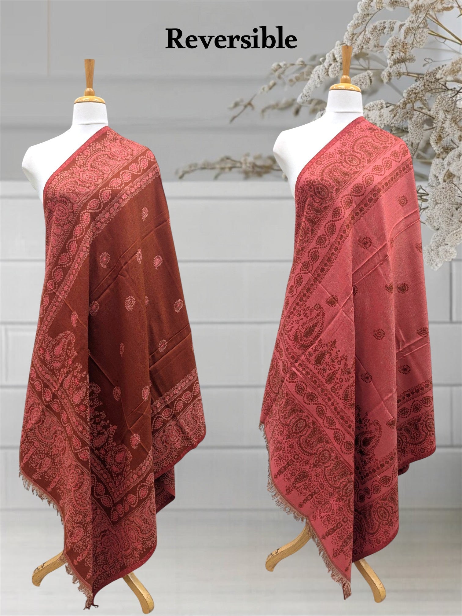 WOMEN'S SHAWL ACRO WOOL REVERSIBLE