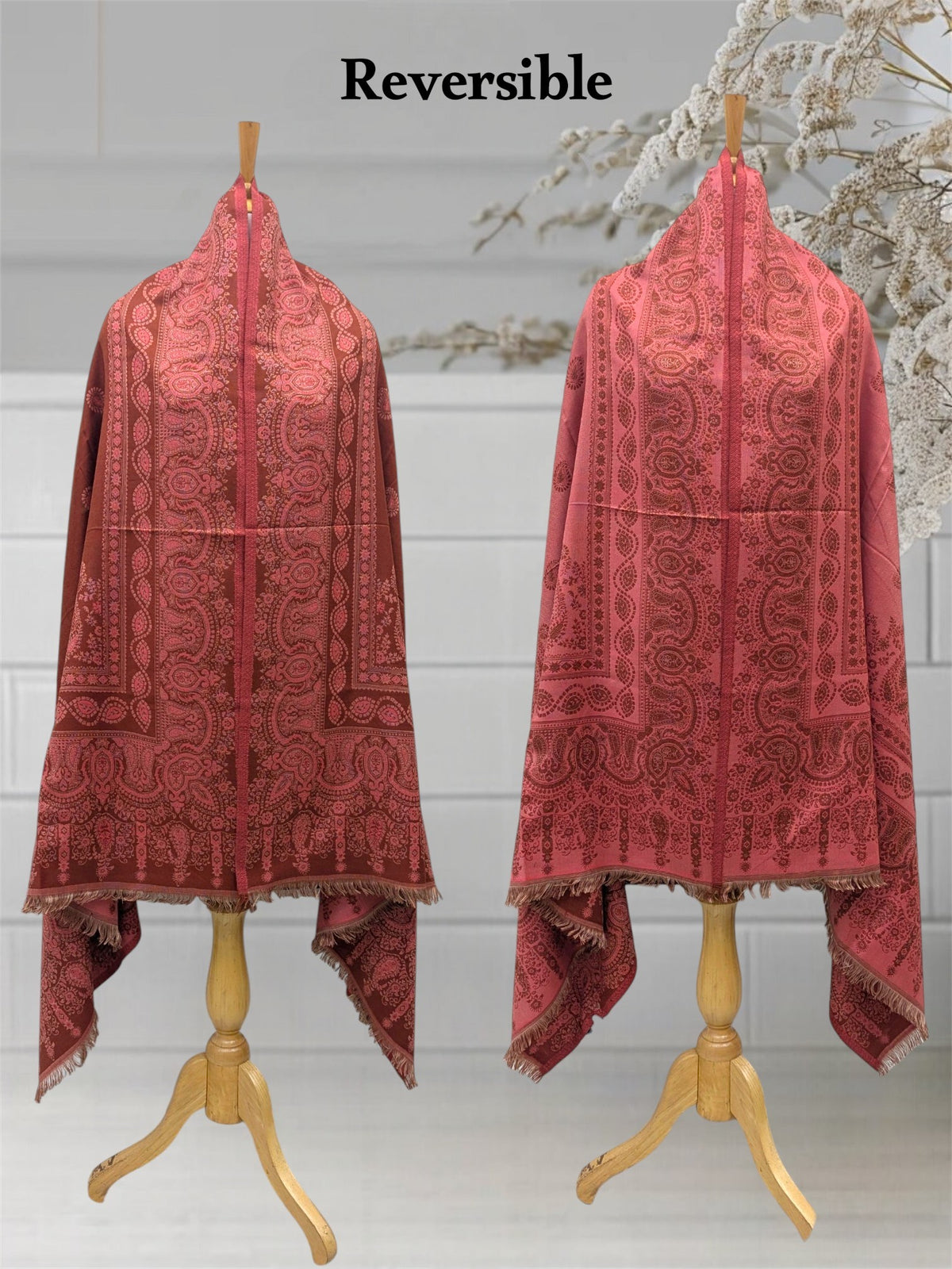 WOMEN'S SHAWL ACRO WOOL REVERSIBLE