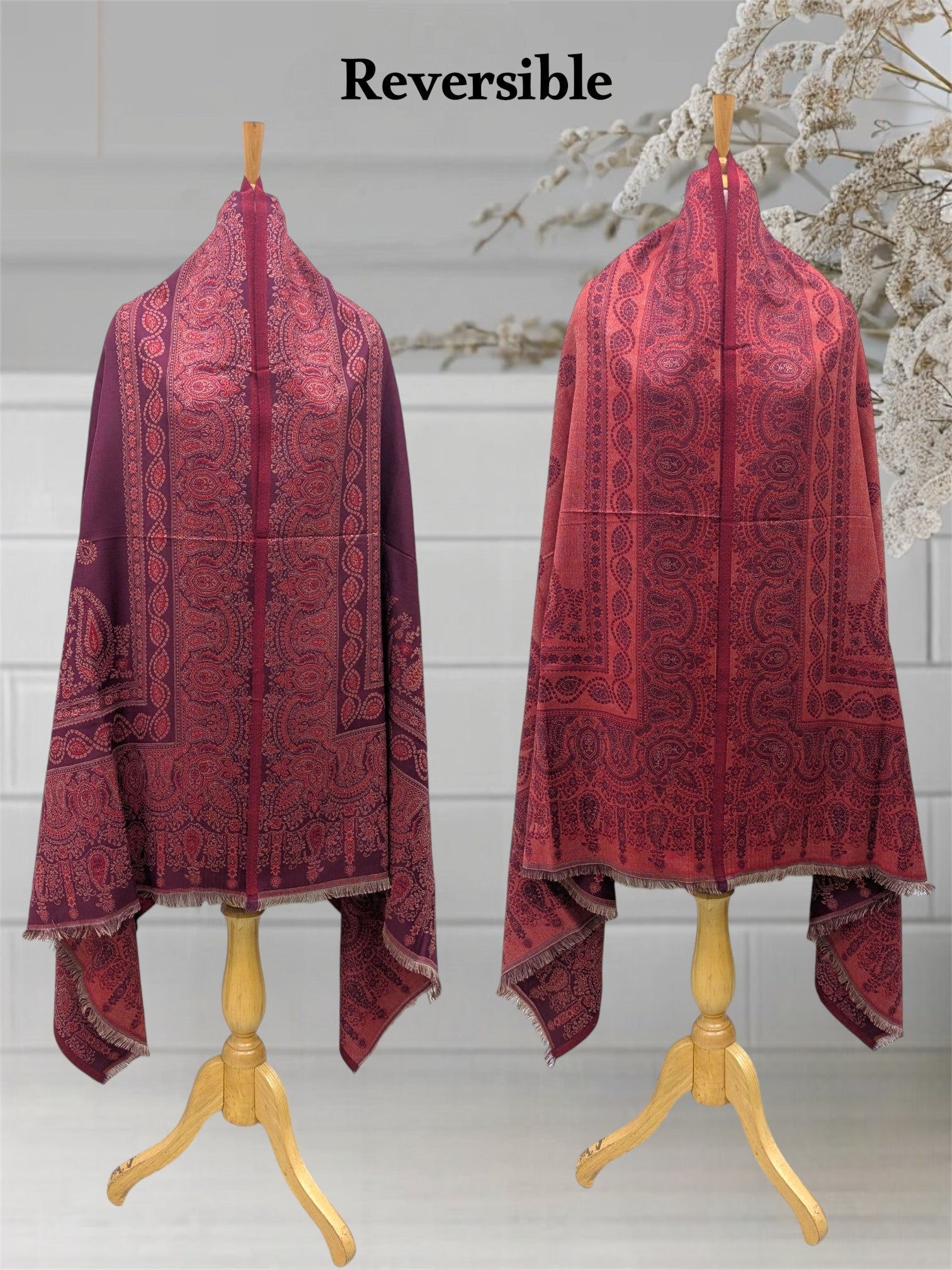 WOMEN'S SHAWL ACRO WOOL REVERSIBLE