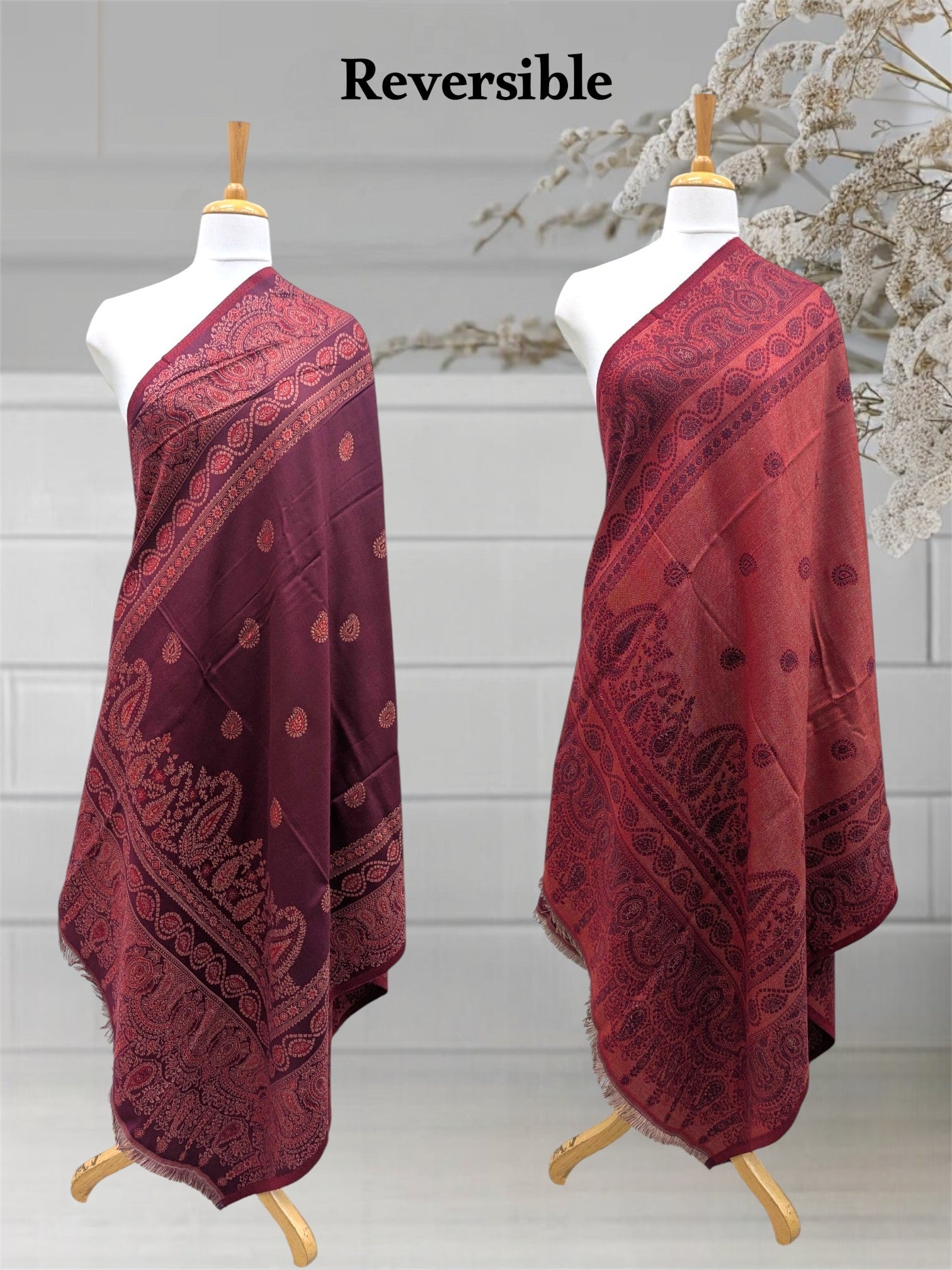 WOMEN'S SHAWL ACRO WOOL REVERSIBLE