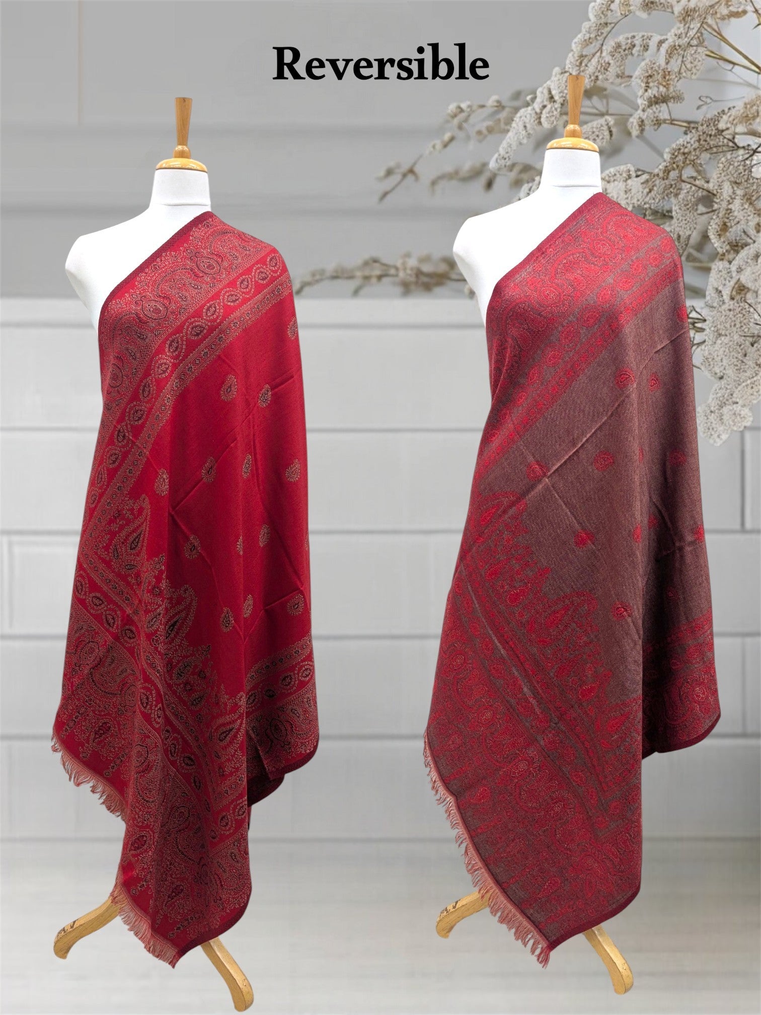 WOMEN'S SHAWL ACRO WOOL REVERSIBLE